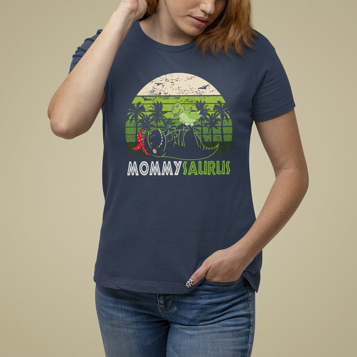 Mother's Day T Shirt For Women Mommysaurus Mommy Dinosaur - Wonder Print Shop