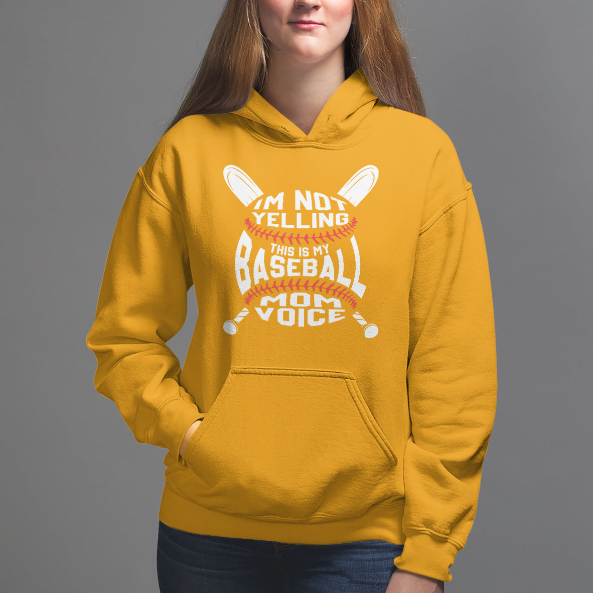 Baseball Mom Hoodie I'm Not Yelling This is My Baseball Nana Voice - Wonder Print Shop