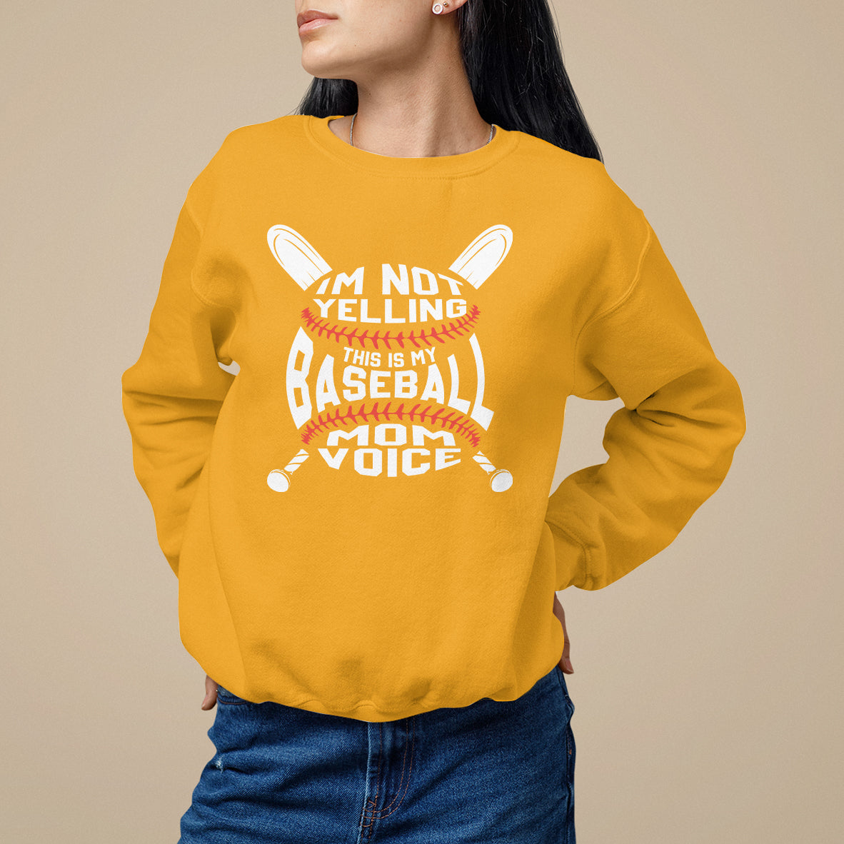 Baseball Mom Sweatshirt I'm Not Yelling This is My Baseball Nana Voice - Wonder Print Shop
