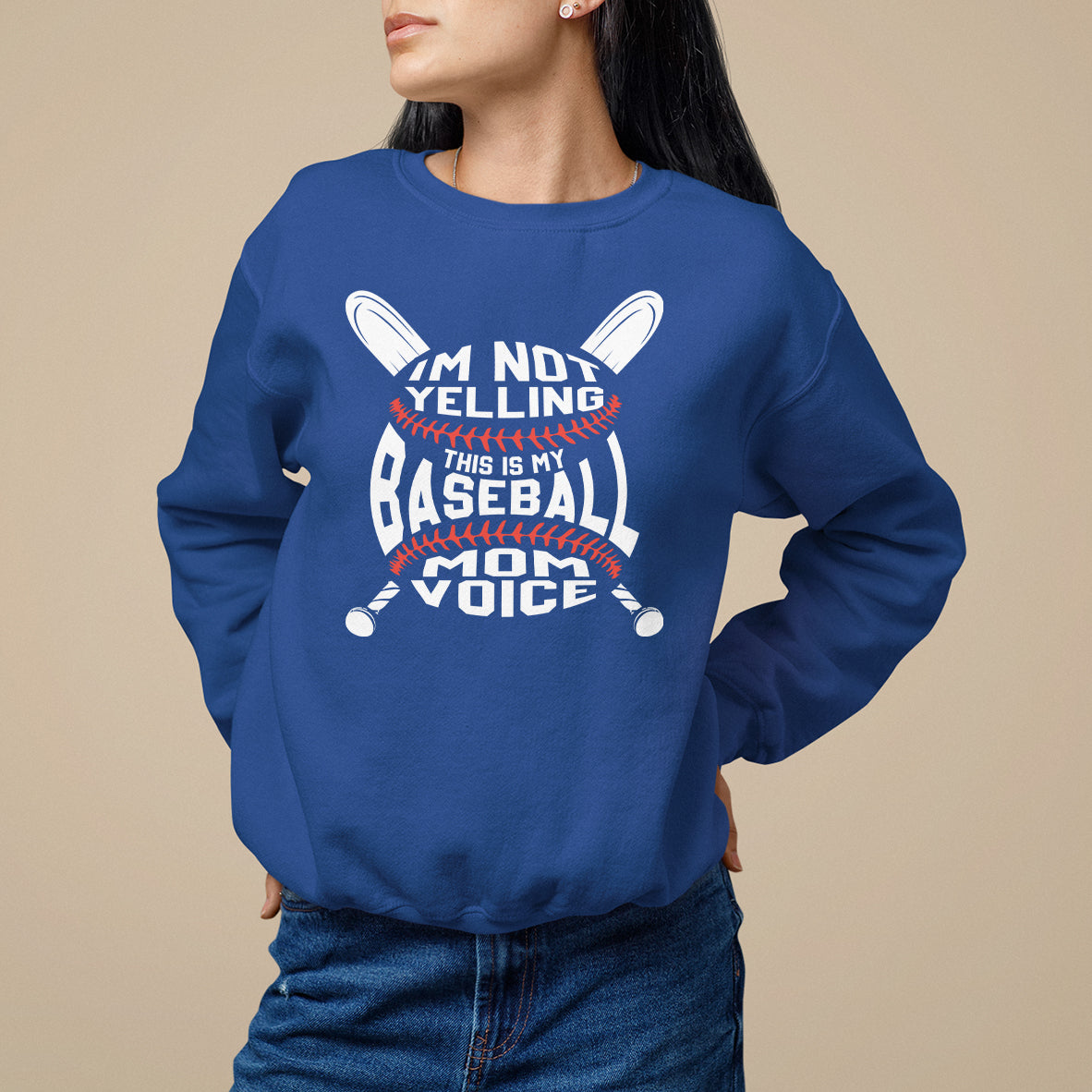Baseball Mom Sweatshirt I'm Not Yelling This is My Baseball Nana Voice - Wonder Print Shop