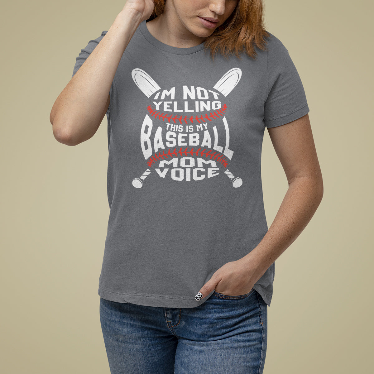 Baseball Mom T Shirt For Women I'm Not Yelling This is My Baseball Nana Voice - Wonder Print Shop