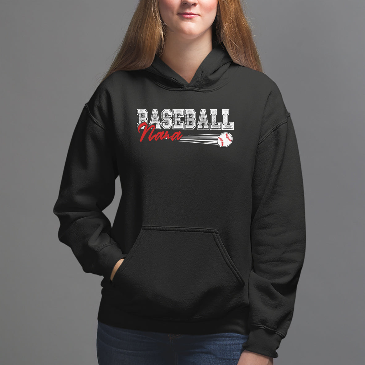 Baseball Mom Hoodie I'm Not Yelling This is My Baseball Nana Voice - Wonder Print Shop