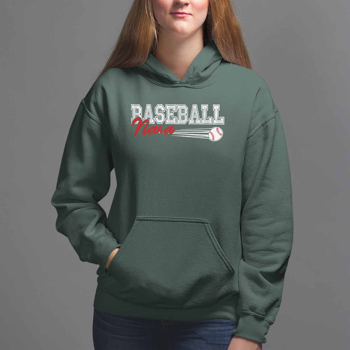 Baseball Mom Hoodie I'm Not Yelling This is My Baseball Nana Voice - Wonder Print Shop