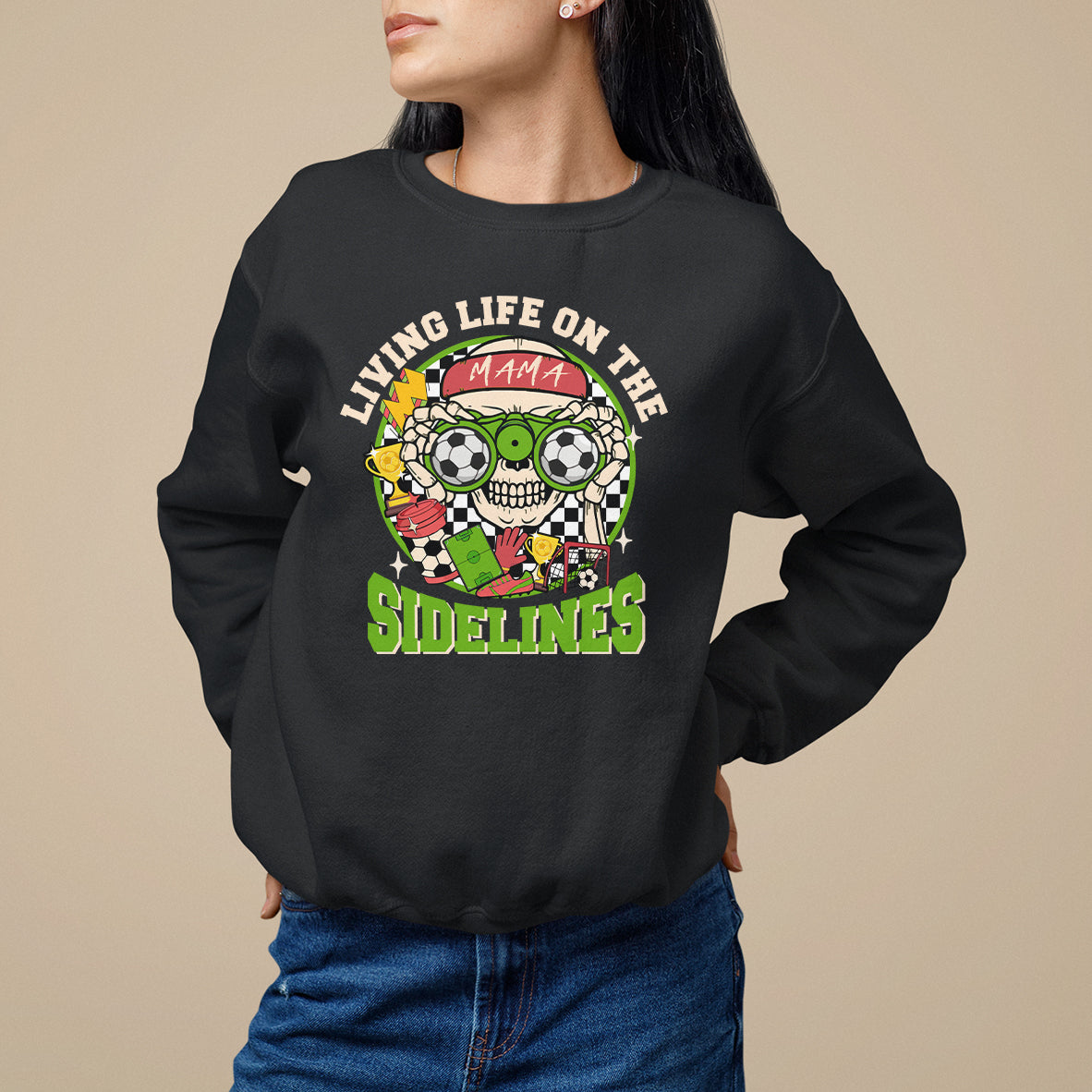 Soccer Mom Sweatshirt Living Life On The Sidelines - Wonder Print Shop