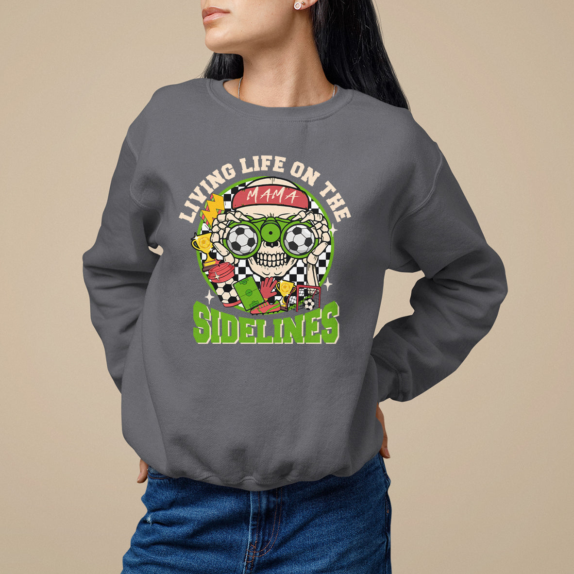 Soccer Mom Sweatshirt Living Life On The Sidelines - Wonder Print Shop