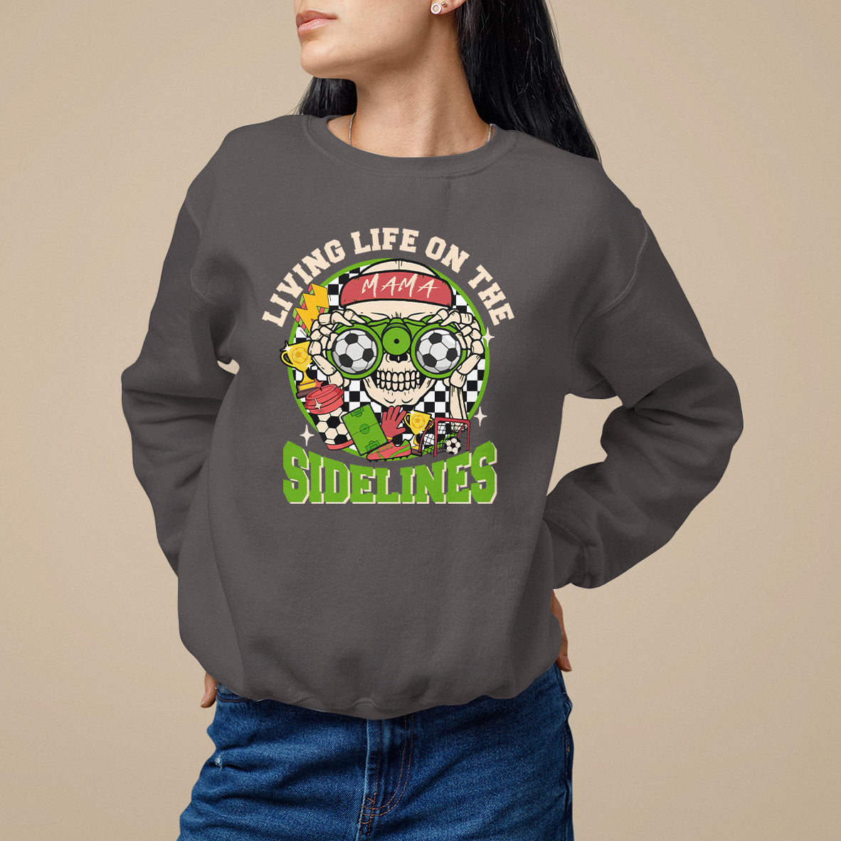 Soccer Mom Sweatshirt Living Life On The Sidelines - Wonder Print Shop