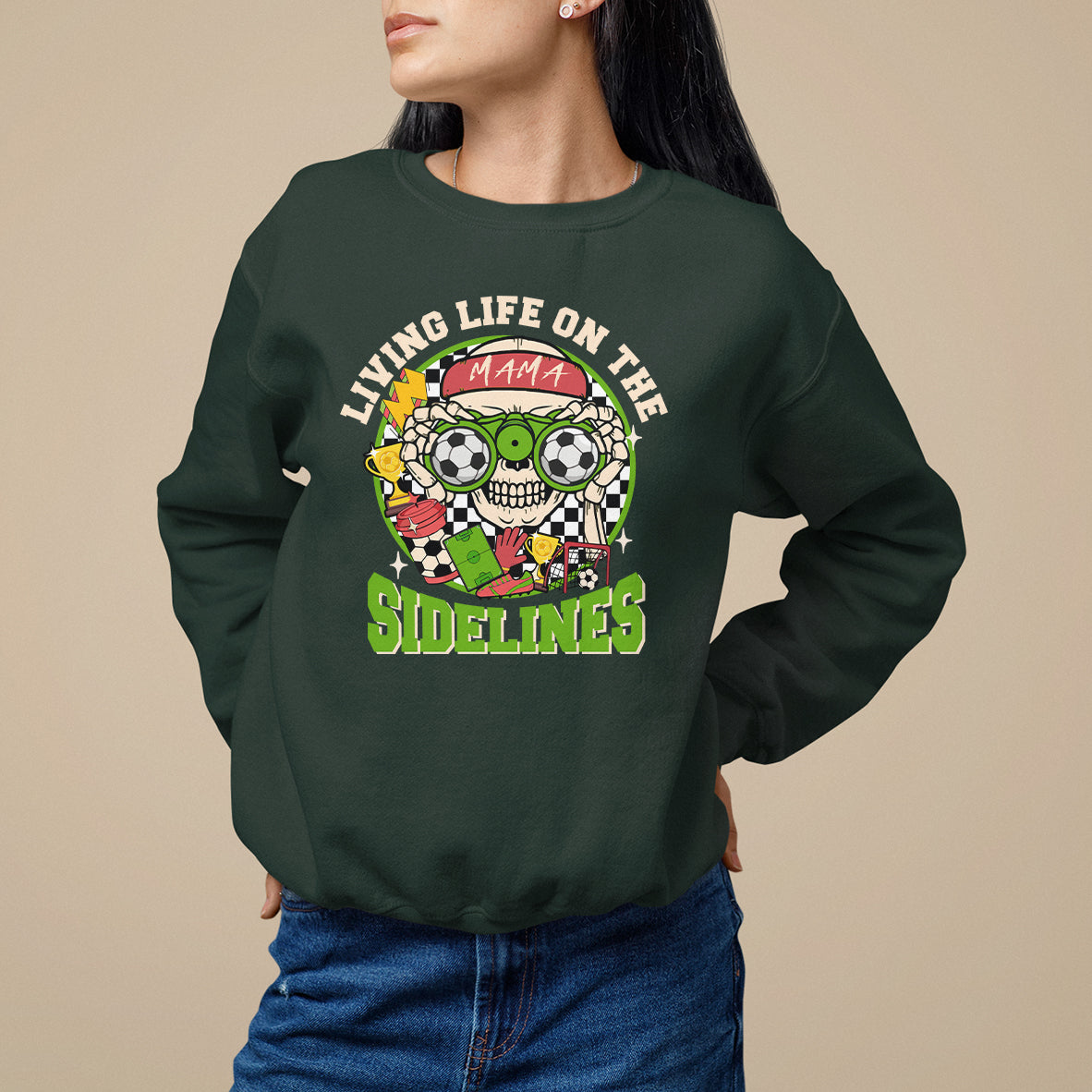 Soccer Mom Sweatshirt Living Life On The Sidelines - Wonder Print Shop