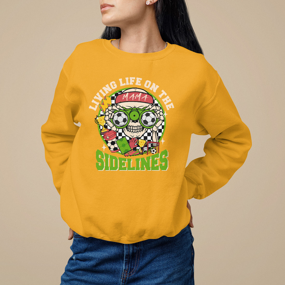 Soccer Mom Sweatshirt Living Life On The Sidelines - Wonder Print Shop