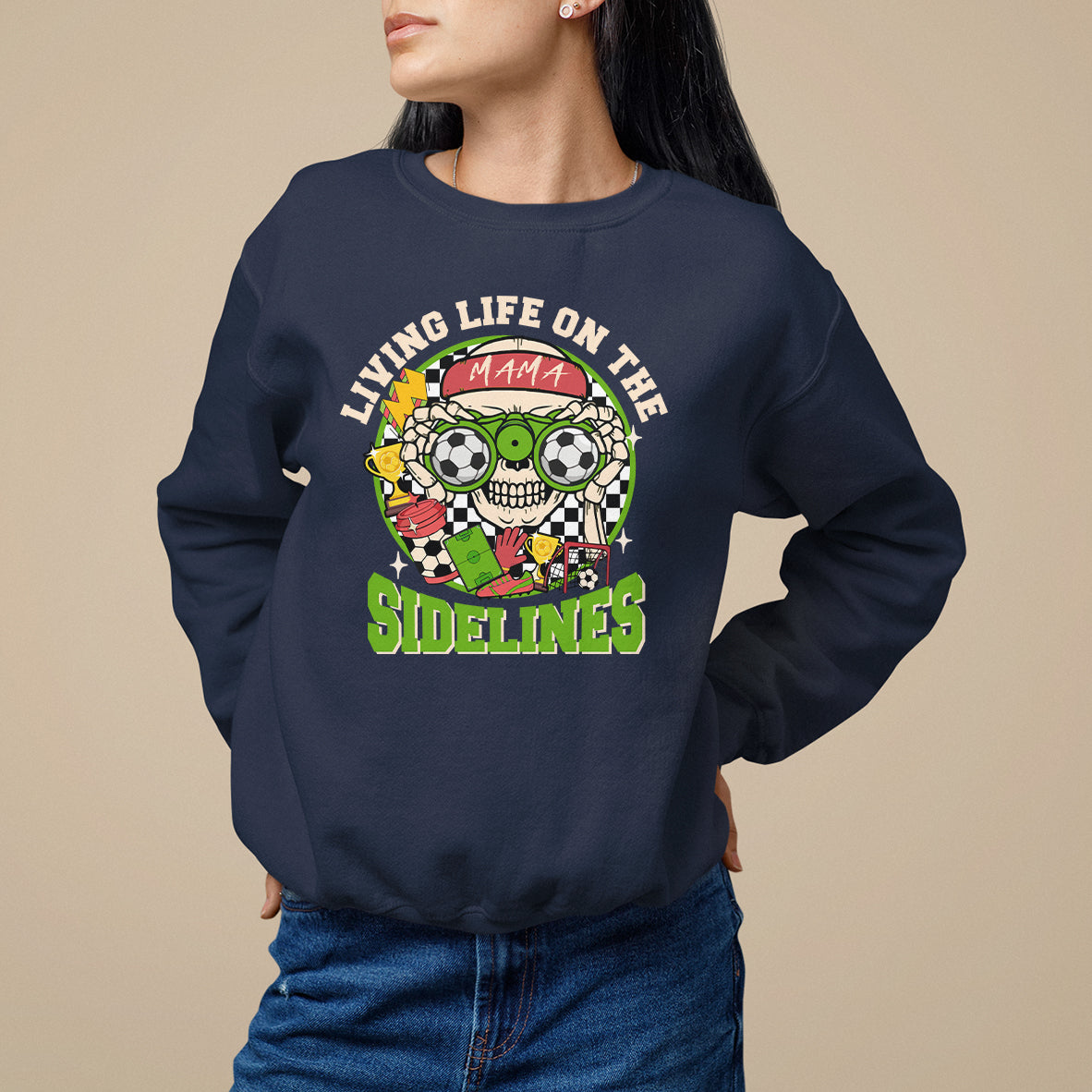 Soccer Mom Sweatshirt Living Life On The Sidelines - Wonder Print Shop
