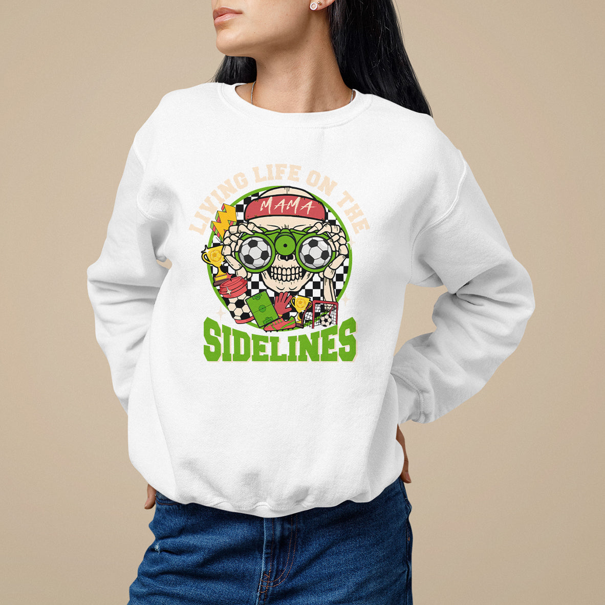 Soccer Mom Sweatshirt Living Life On The Sidelines - Wonder Print Shop