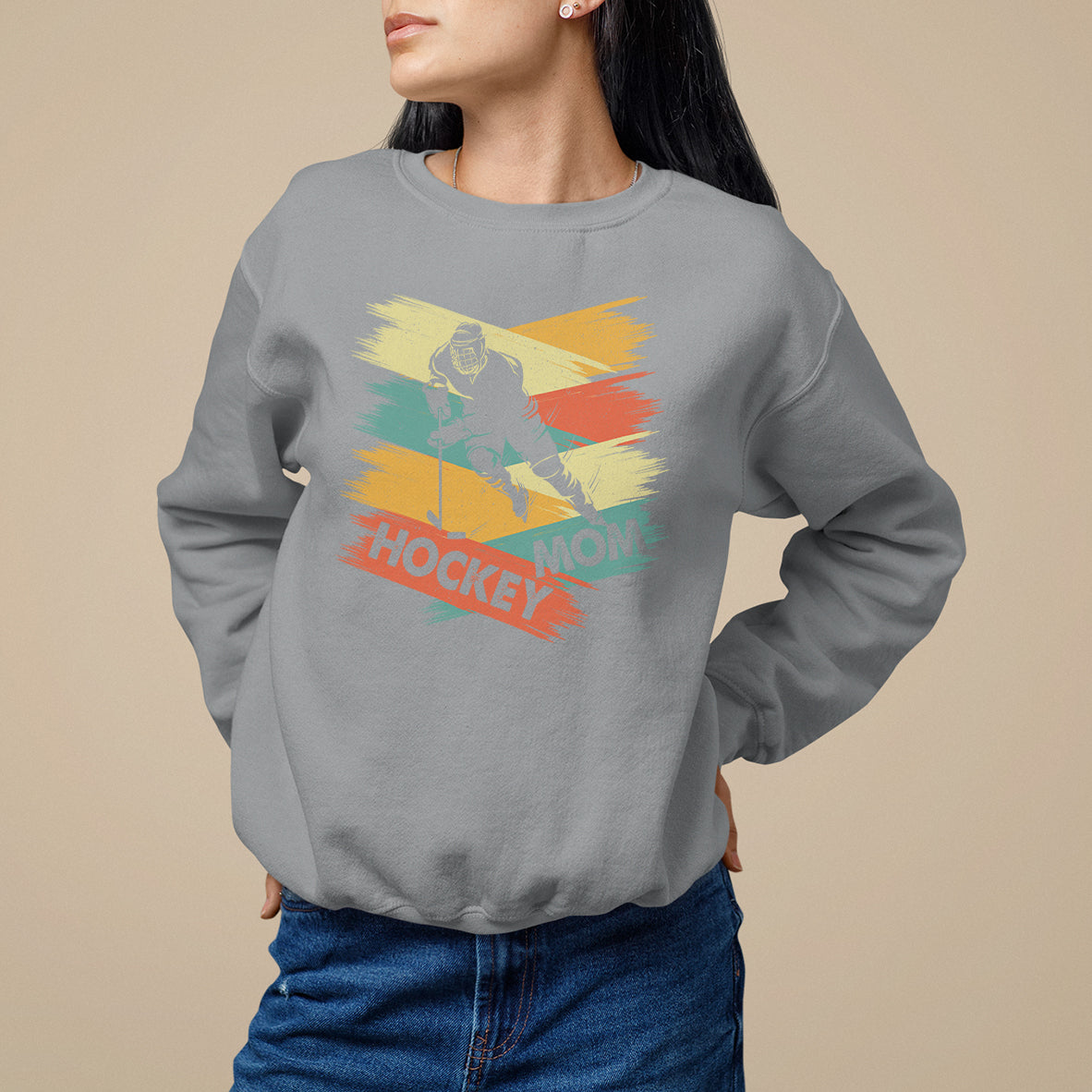 Hockey Mom Sweatshirt Mother's Day Mama Of Hockey Player - Wonder Print Shop