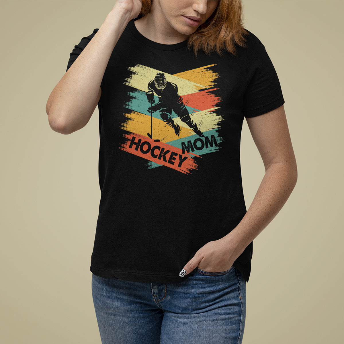 Hockey Mom T Shirt For Women Mother's Day Mama Of Hockey Player - Wonder Print Shop
