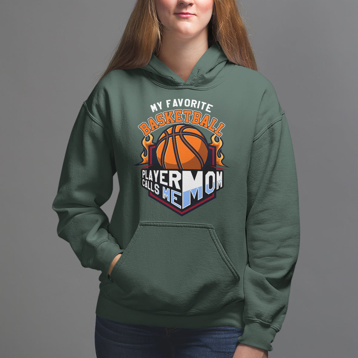 Basketball Mom Hoodie My Favorite Basketball Player Calls Me Mom - Wonder Print Shop