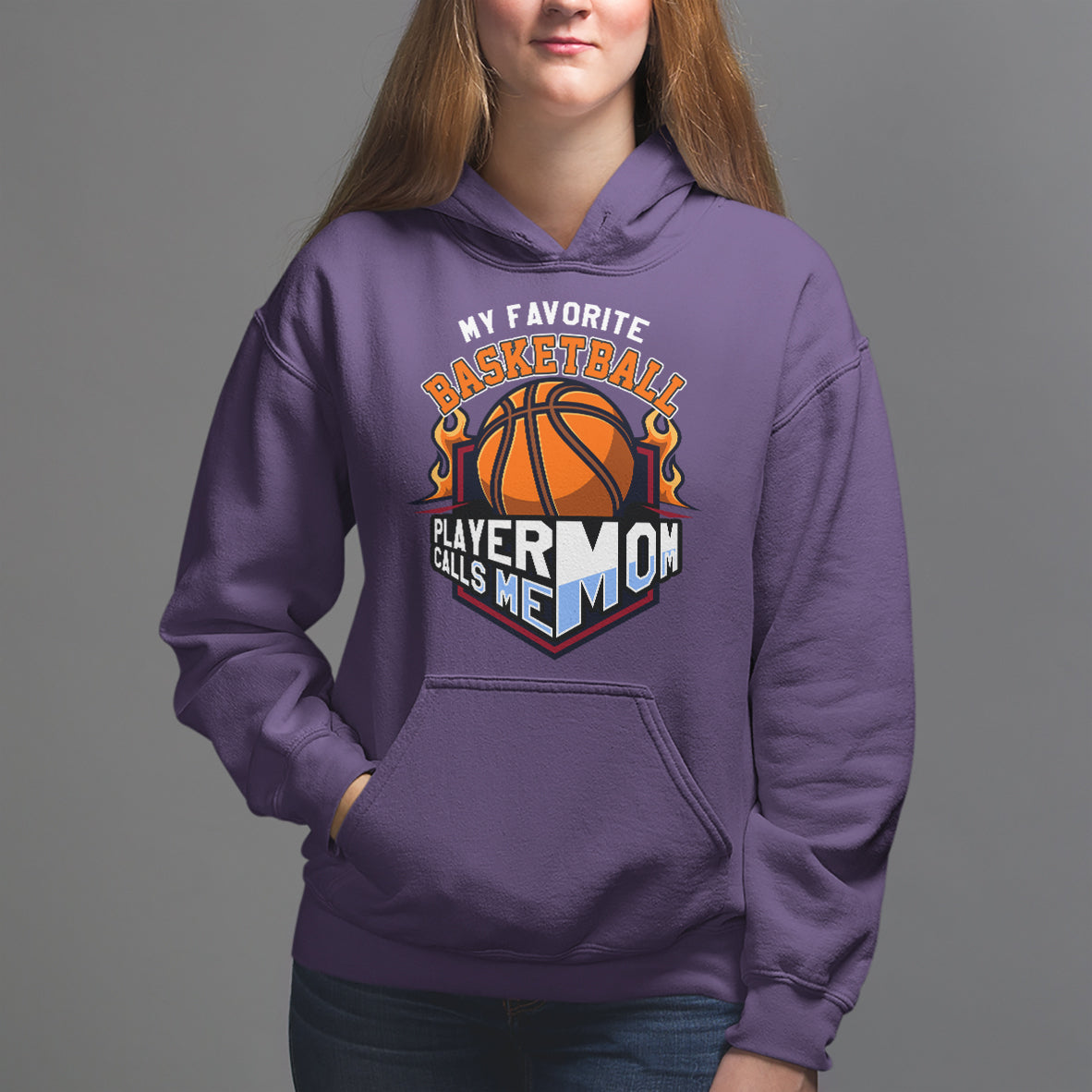 Basketball Mom Hoodie My Favorite Basketball Player Calls Me Mom - Wonder Print Shop