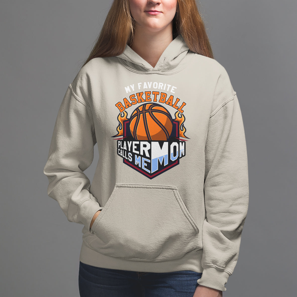 Basketball Mom Hoodie My Favorite Basketball Player Calls Me Mom - Wonder Print Shop