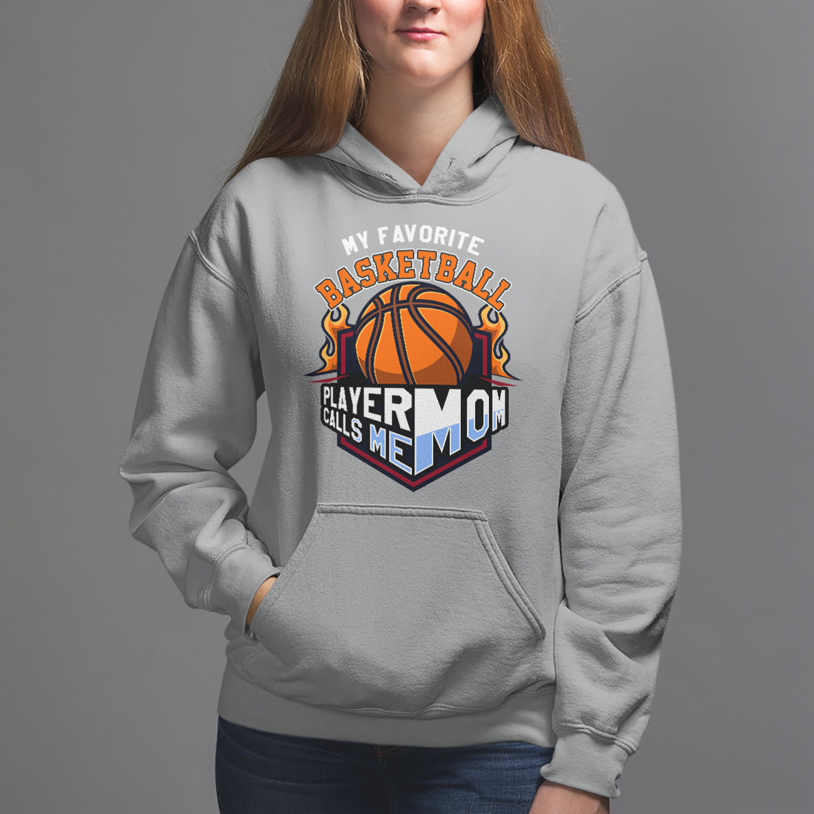Basketball Mom Hoodie My Favorite Basketball Player Calls Me Mom - Wonder Print Shop