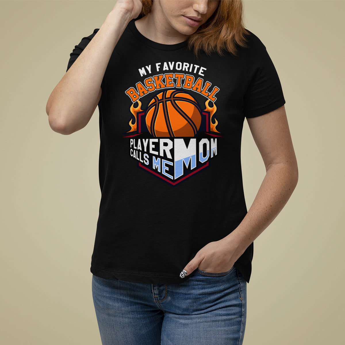 Basketball Mom T Shirt For Women My Favorite Basketball Player Calls Me Mom - Wonder Print Shop