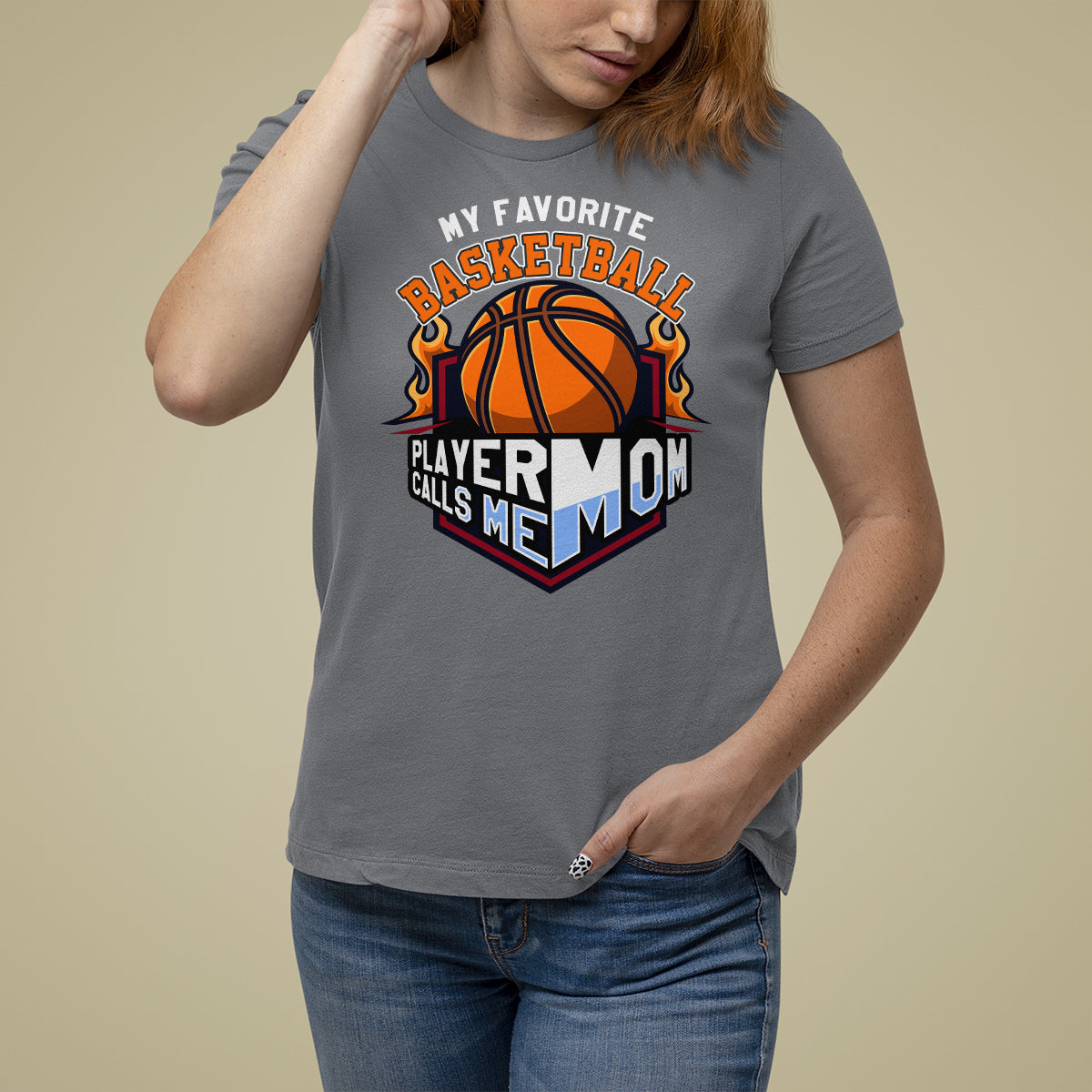Basketball Mom T Shirt For Women My Favorite Basketball Player Calls Me Mom - Wonder Print Shop