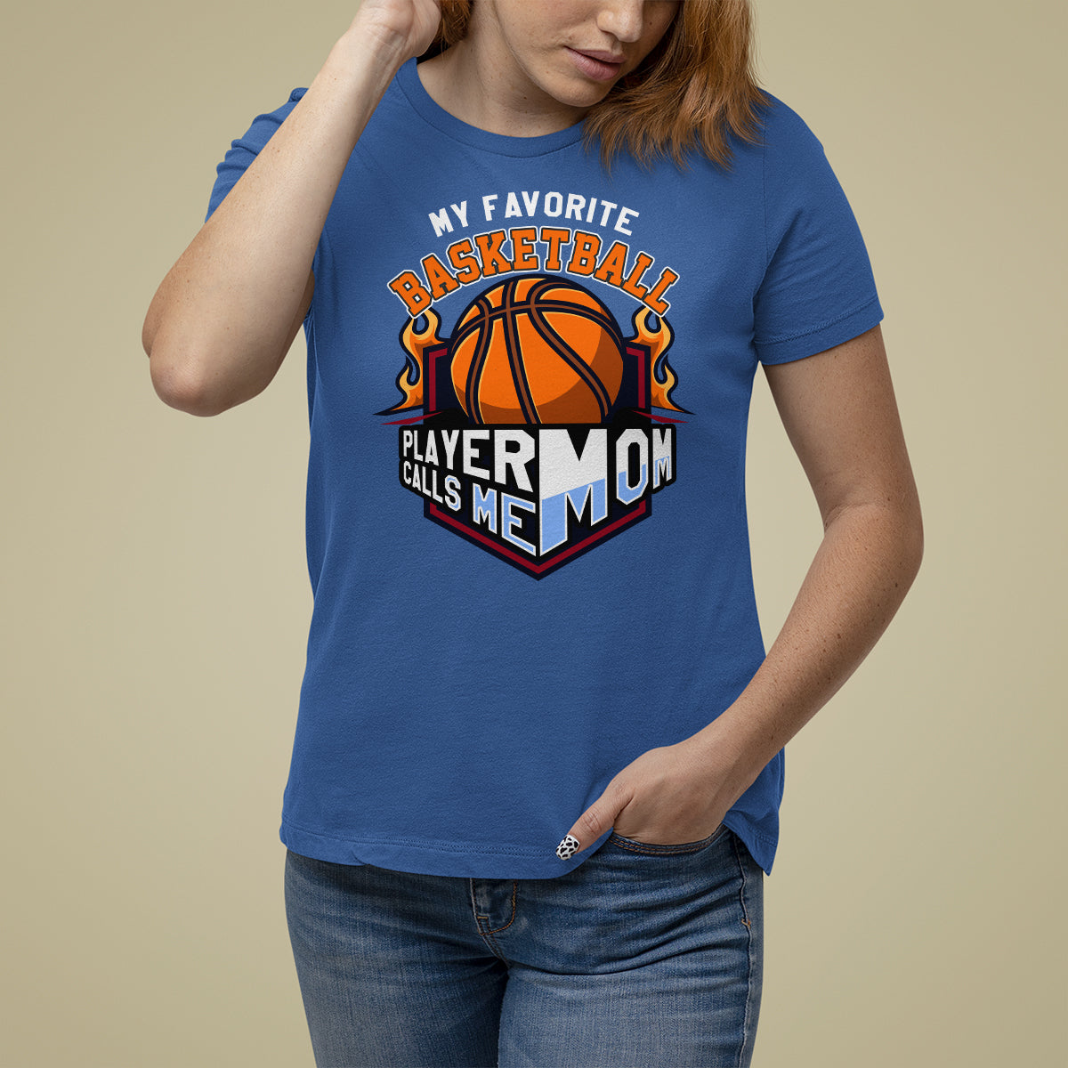 Basketball Mom T Shirt For Women My Favorite Basketball Player Calls Me Mom - Wonder Print Shop