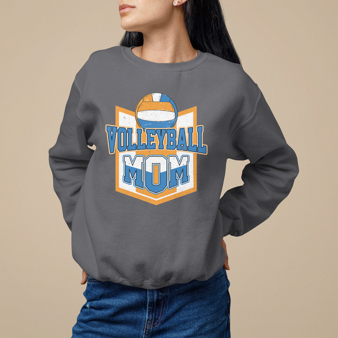 Volleyball Mom Matching Player Sport Mother's Day Sweatshirt - Wonder Print Shop