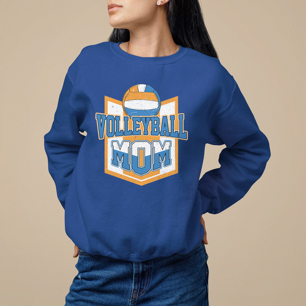 Volleyball Mom Matching Player Sport Mother's Day Sweatshirt - Wonder Print Shop