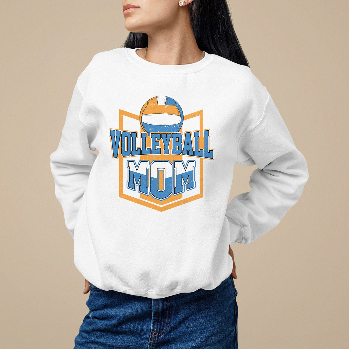 Volleyball Mom Matching Player Sport Mother's Day Sweatshirt - Wonder Print Shop