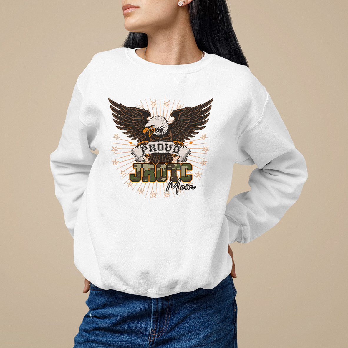 Mother's Day Sweatshirt Proud JROTC Mom Mother Of Cadets - Wonder Print Shop