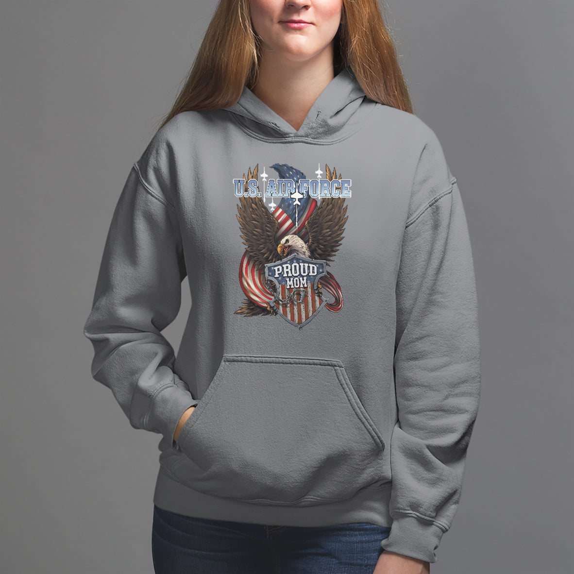 Mother's Day Hoodie Proud Mom U.S. Air Force Army - Wonder Print Shop