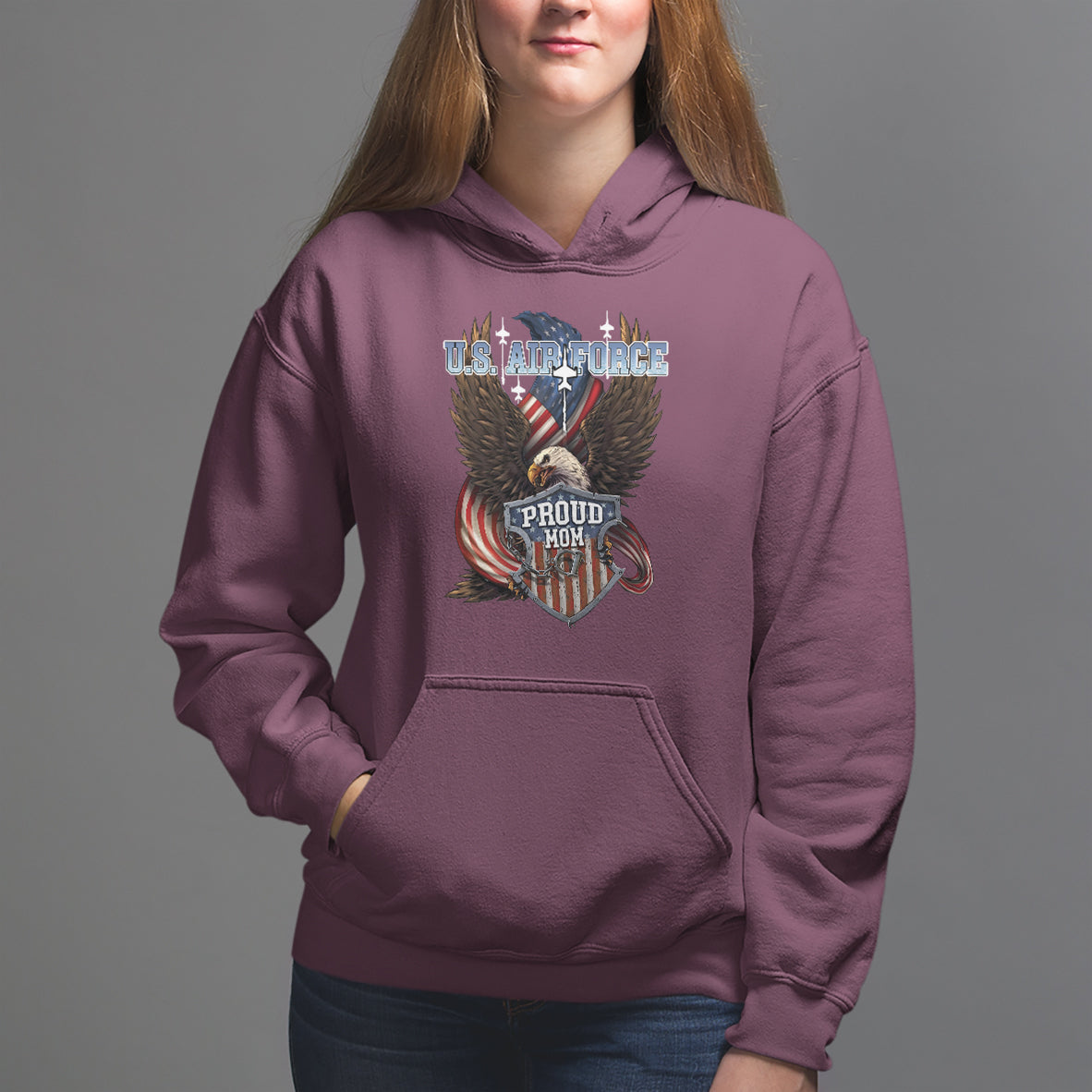 Mother's Day Hoodie Proud Mom U.S. Air Force Army - Wonder Print Shop