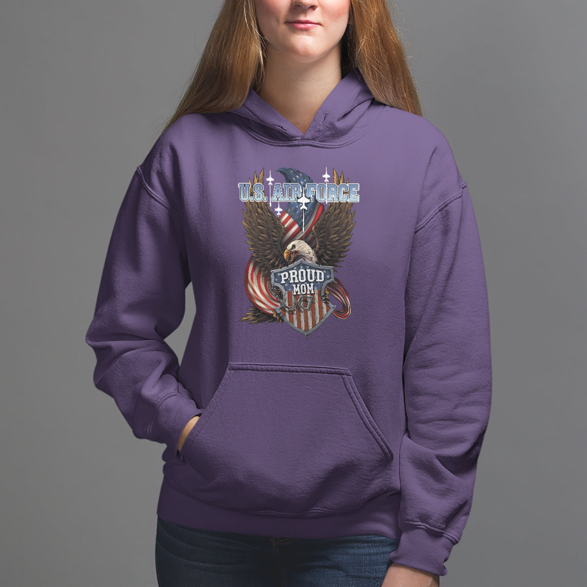 Mother's Day Hoodie Proud Mom U.S. Air Force Army - Wonder Print Shop