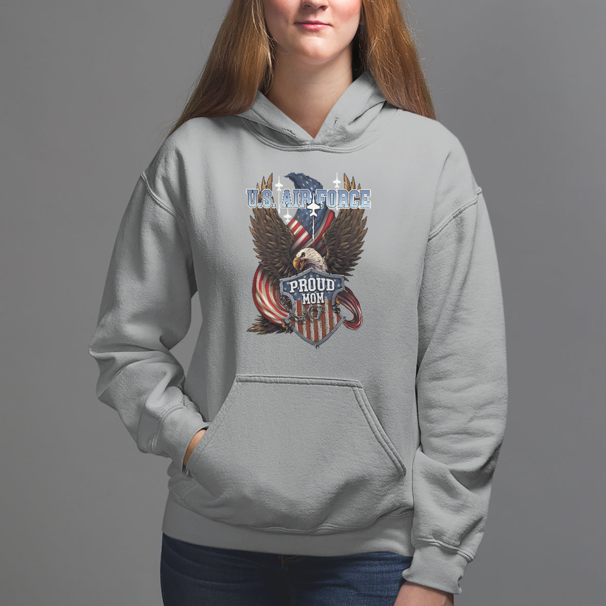 Mother's Day Hoodie Proud Mom U.S. Air Force Army - Wonder Print Shop