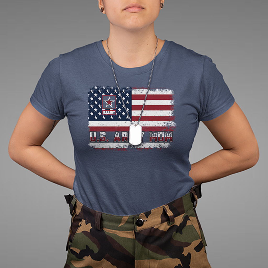 Mother's Day T Shirt U.S Army Mom American Flag Veteran - Wonder Print Shop
