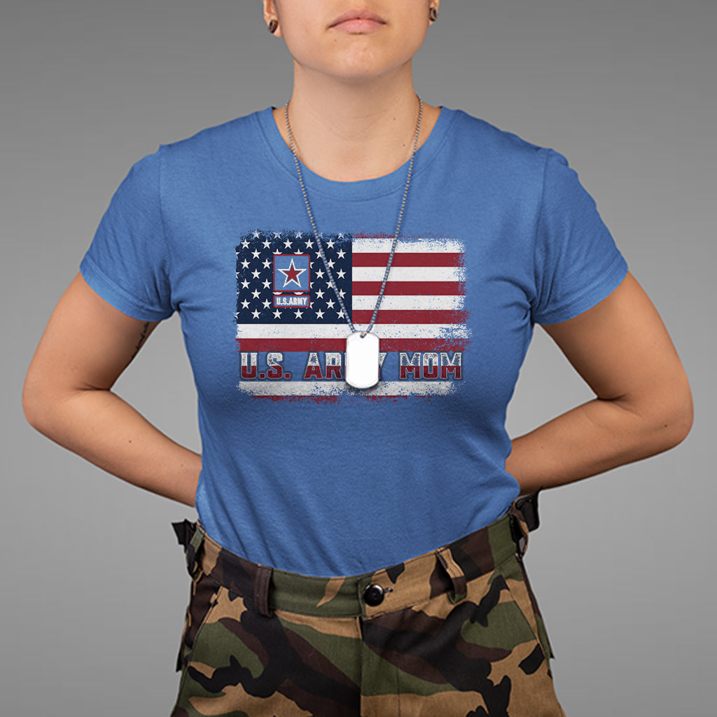 Mother's Day T Shirt U.S Army Mom American Flag Veteran - Wonder Print Shop