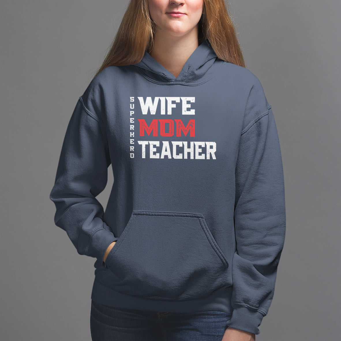 Mother's Day Hoodie Wife Mom Teacher Superhero - Wonder Print Shop