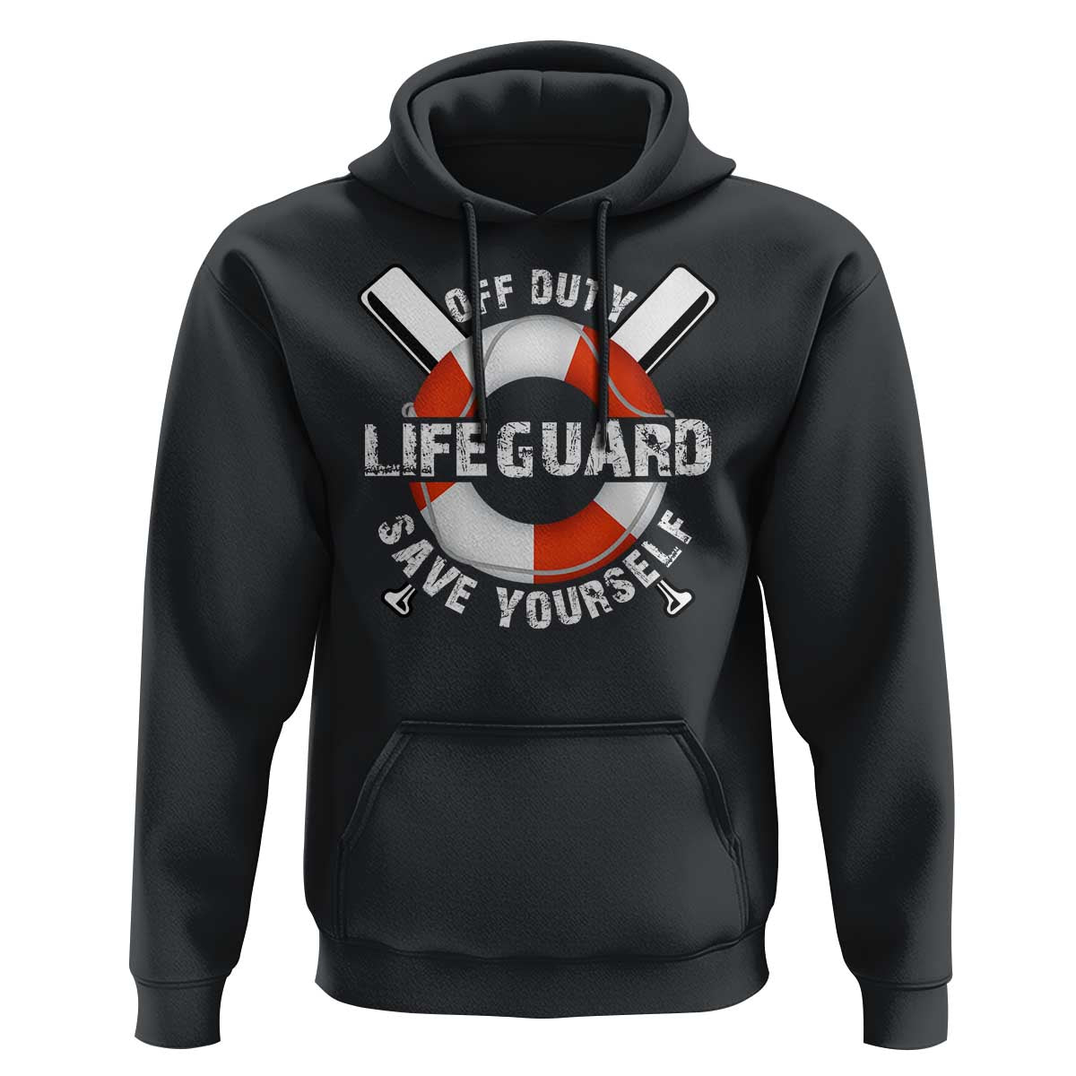 Funny Off Duty Lifeguard Hoodie Save Yourself Swimming Pool - Wonder Print Shop