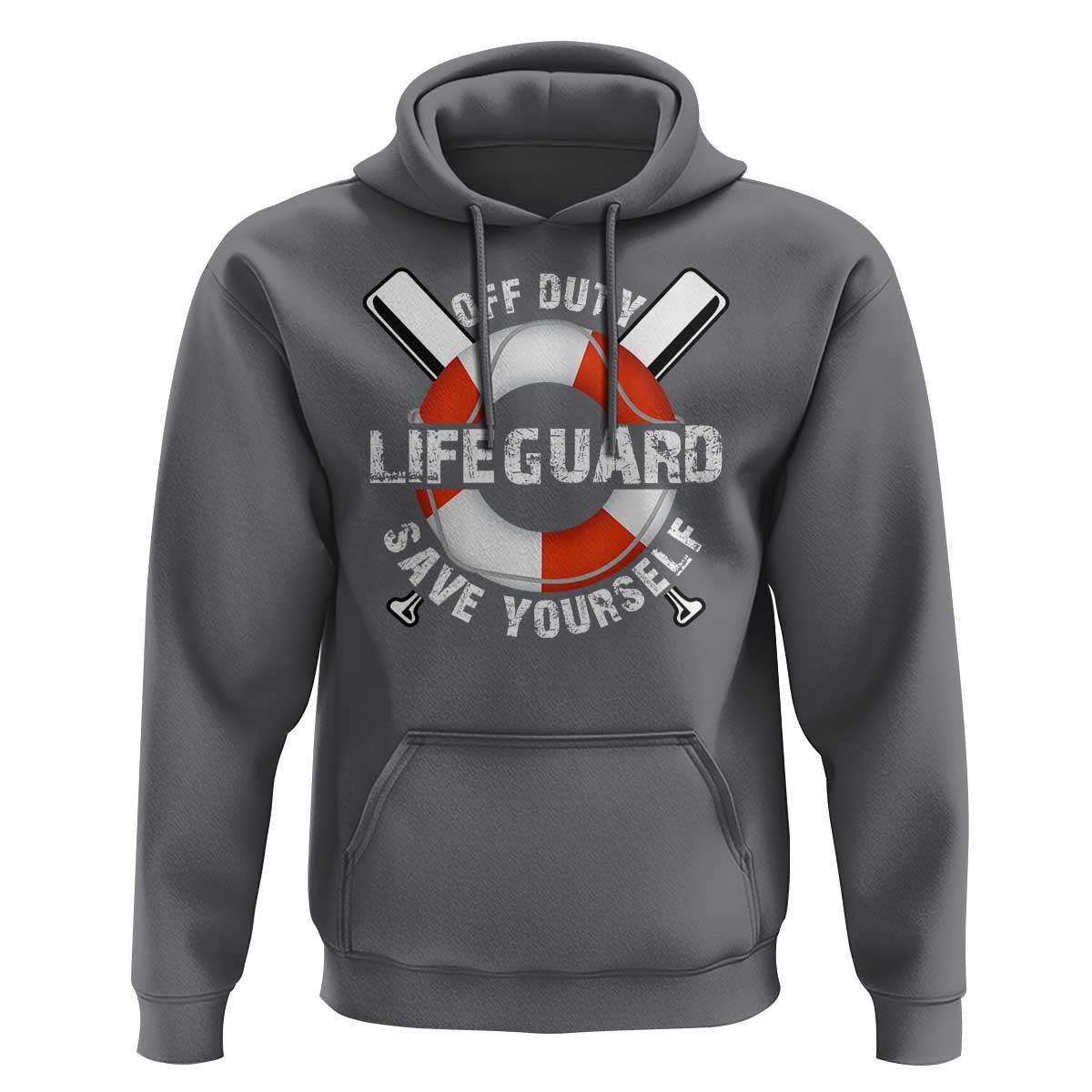 Funny Off Duty Lifeguard Hoodie Save Yourself Swimming Pool - Wonder Print Shop