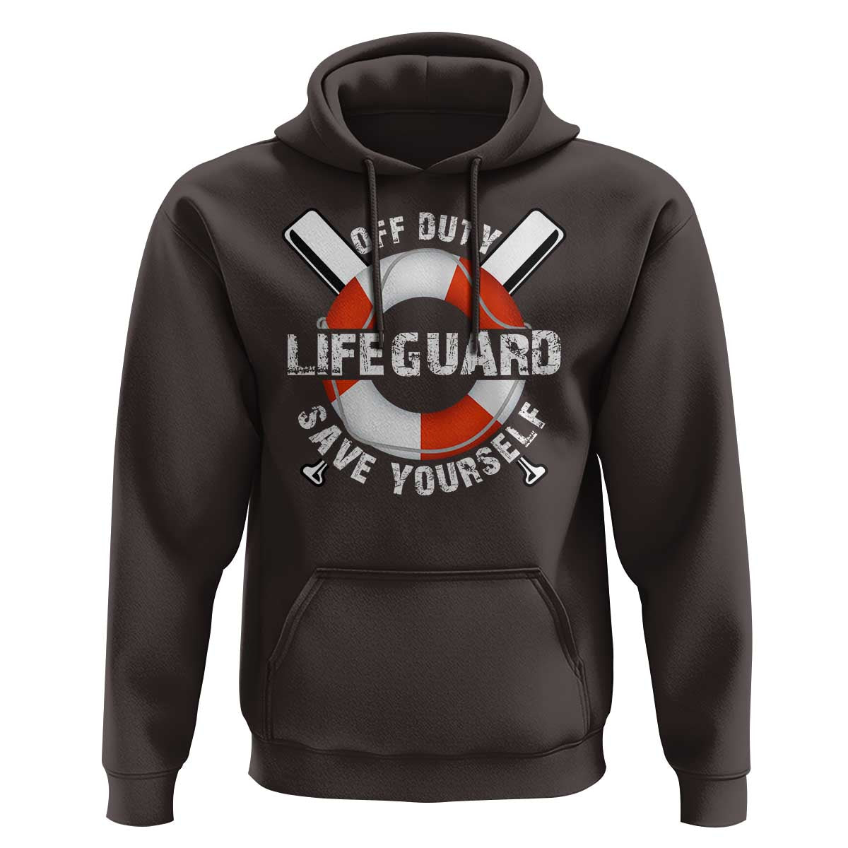 Funny Off Duty Lifeguard Hoodie Save Yourself Swimming Pool - Wonder Print Shop