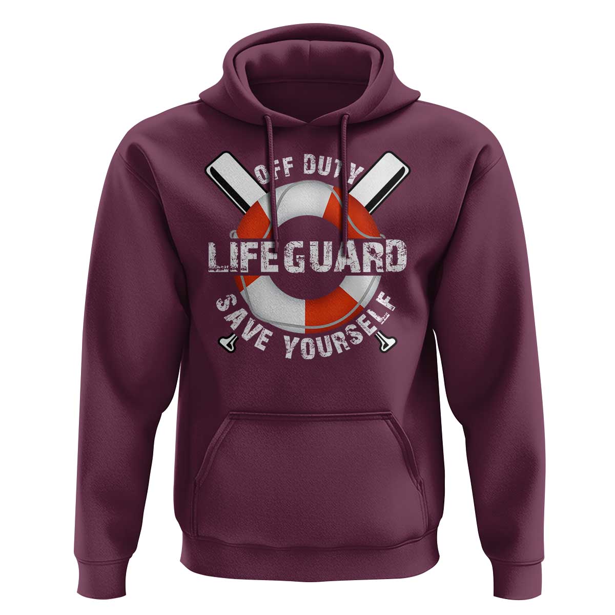 Funny Off Duty Lifeguard Hoodie Save Yourself Swimming Pool - Wonder Print Shop
