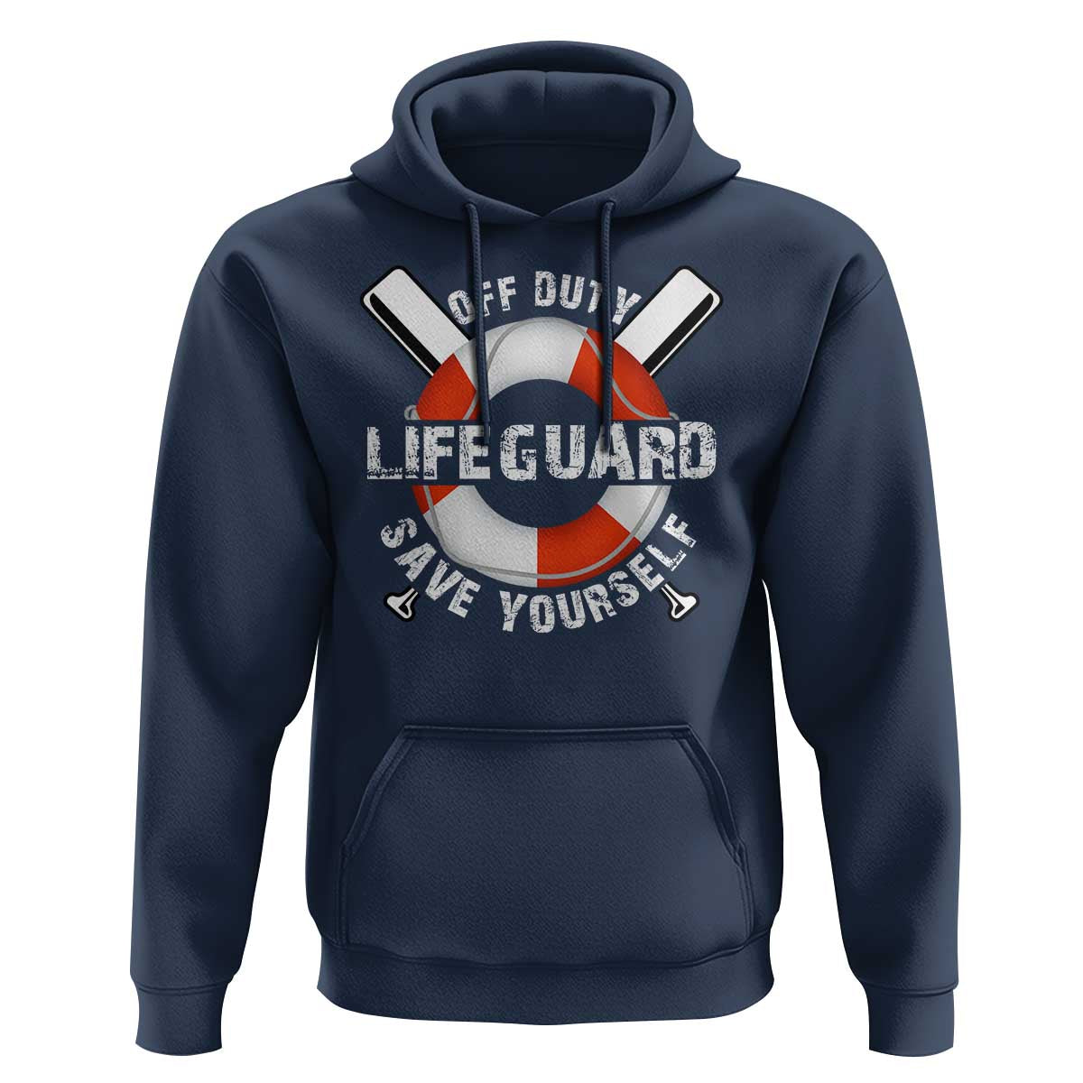 Funny Off Duty Lifeguard Hoodie Save Yourself Swimming Pool - Wonder Print Shop