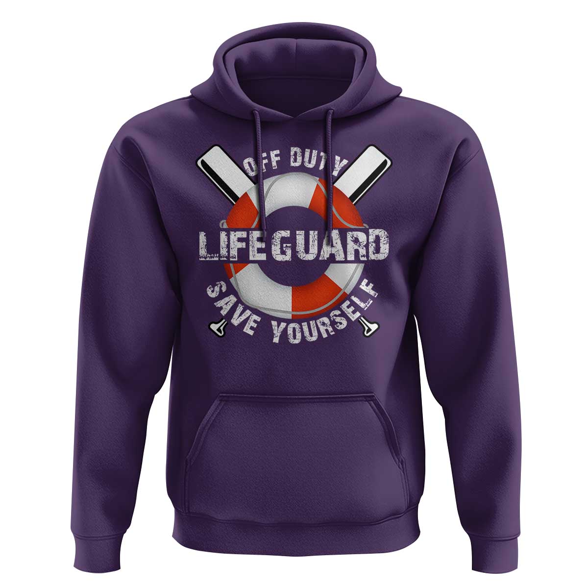 Funny Off Duty Lifeguard Hoodie Save Yourself Swimming Pool - Wonder Print Shop