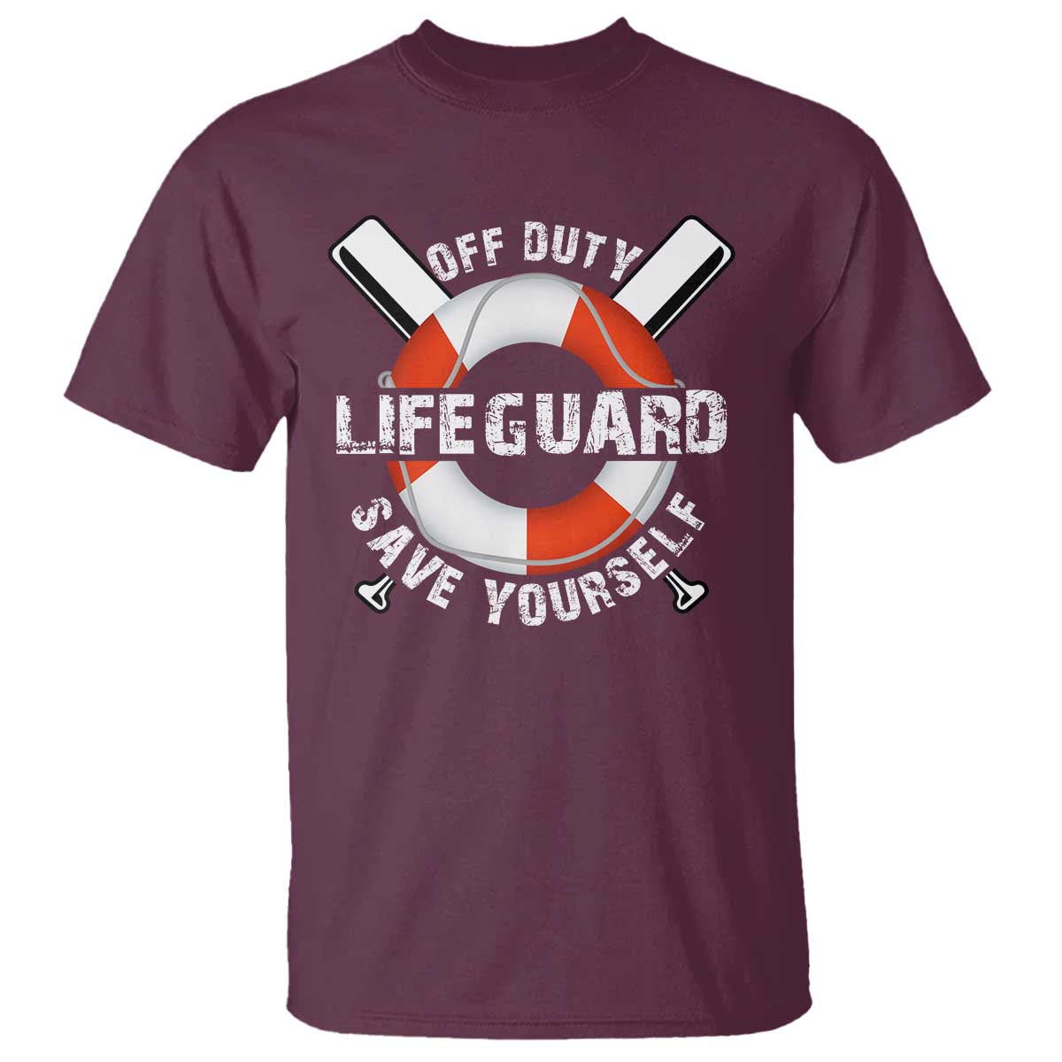 Funny Off Duty Lifeguard T Shirt Save Yourself Swimming Pool - Wonder Print Shop