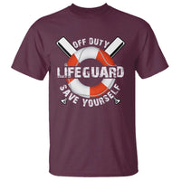 Funny Off Duty Lifeguard T Shirt Save Yourself Swimming Pool - Wonder Print Shop