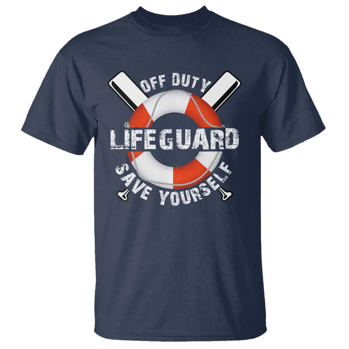 Funny Off Duty Lifeguard T Shirt Save Yourself Swimming Pool - Wonder Print Shop