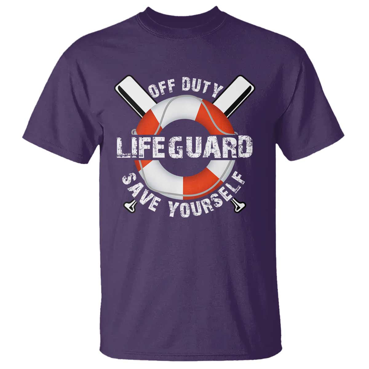 Funny Off Duty Lifeguard T Shirt Save Yourself Swimming Pool - Wonder Print Shop