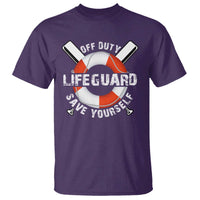Funny Off Duty Lifeguard T Shirt Save Yourself Swimming Pool - Wonder Print Shop