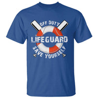 Funny Off Duty Lifeguard T Shirt Save Yourself Swimming Pool - Wonder Print Shop