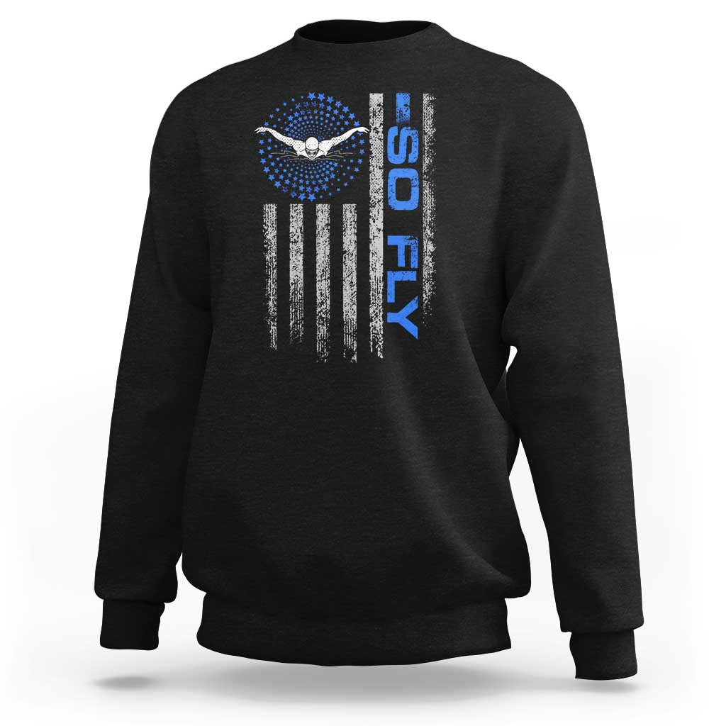 So Fly USA Swimming Team Sports Athlete Aquatic Sweatshirt - Wonder Print Shop
