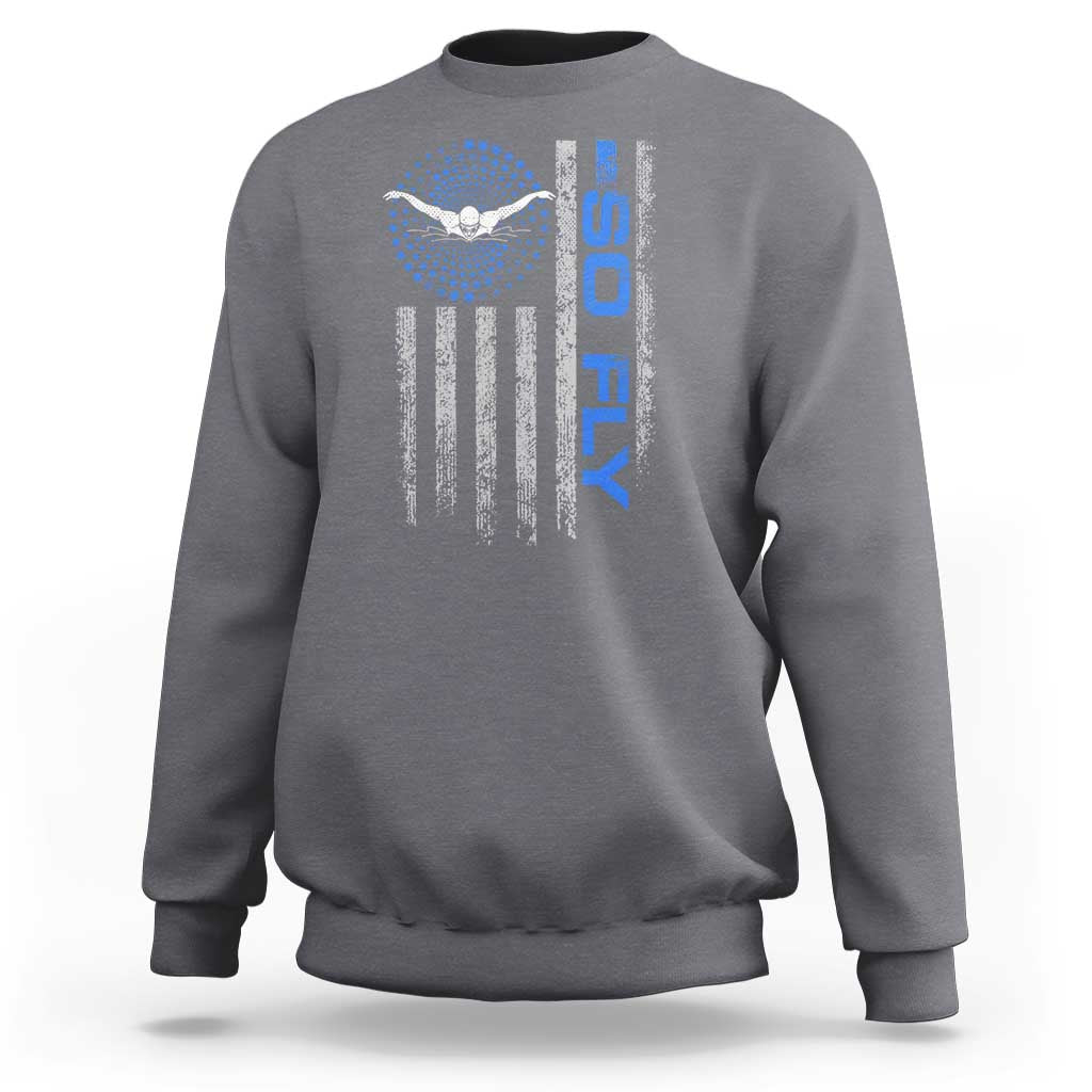 So Fly USA Swimming Team Sports Athlete Aquatic Sweatshirt - Wonder Print Shop