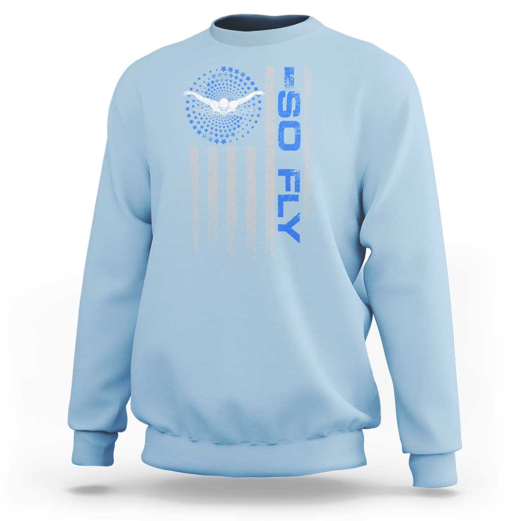 So Fly USA Swimming Team Sports Athlete Aquatic Sweatshirt - Wonder Print Shop