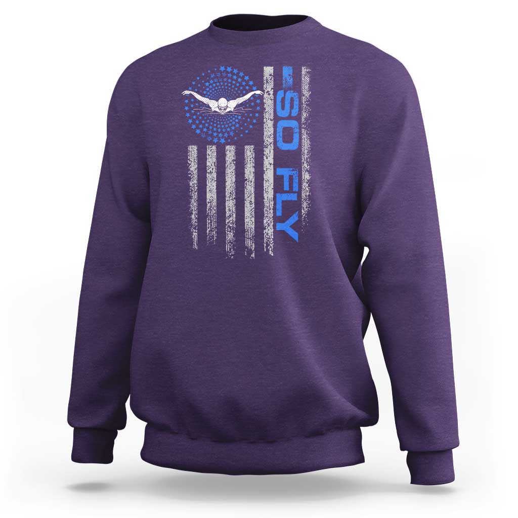 So Fly USA Swimming Team Sports Athlete Aquatic Sweatshirt - Wonder Print Shop